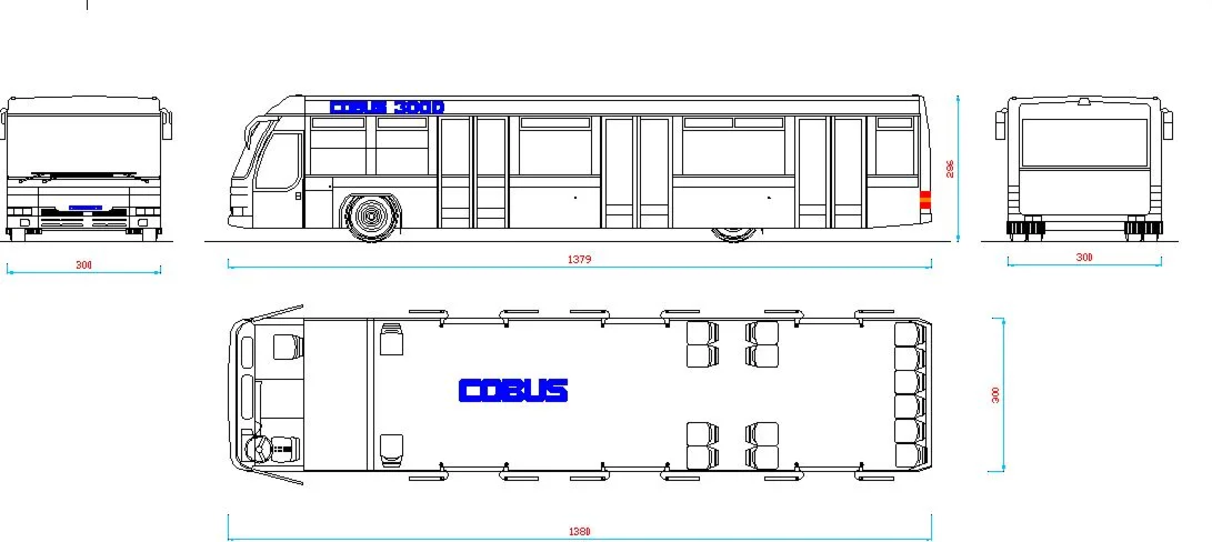 Чертеж автобуса фирмы СOBUS 3000