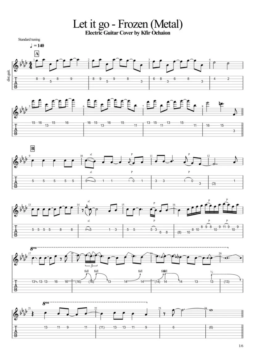 Tabs Kfir Ochaion - Frozen - Let It Go - Metal Cover
