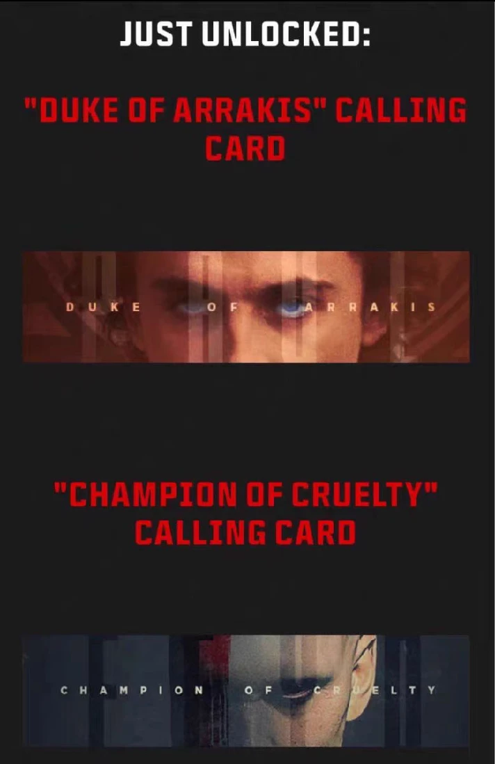 🔑DUNE Calling card CODE⭐/CALL OF DUTY® MW III