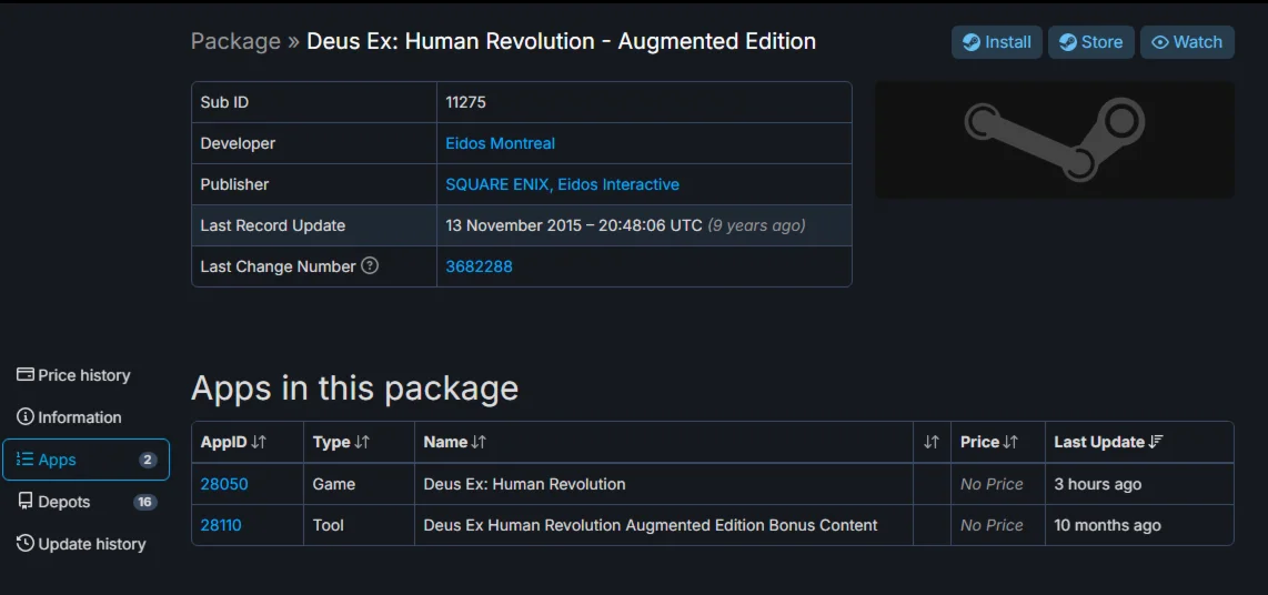 Deus Ex Human Revolution Augmented Edit. + DLC - Steam
