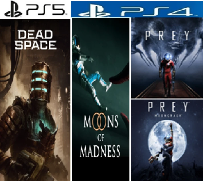 3in1 Dead Space(PS5)+(MoonsOfMadness+Prey+DLC)-PS4 Rent