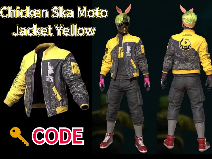 🔑PUBG SKIN 🐾Chicken Ska Moto Jacket Yellow