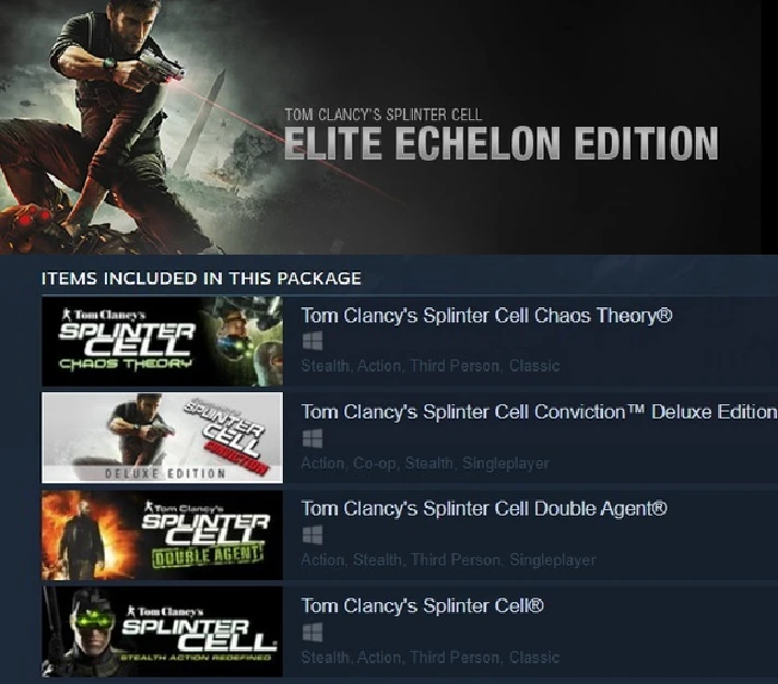 Tom Clancy´s Splinter Cell Elite Echelon Edition Steam