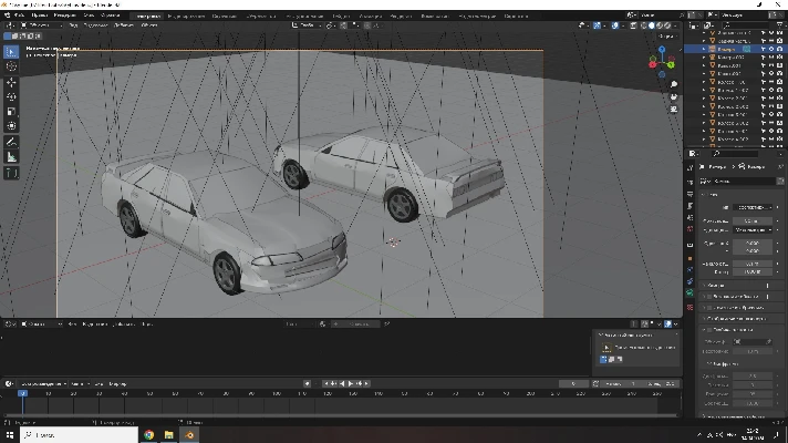 3D model of a crashed Nissan Skyline r32 low-poly