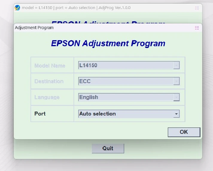 EPSON AdjProg Reset L14150 L14158