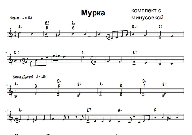Murka (sheet music for accordion, button accordion with