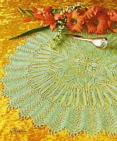 ажурная салфетка спицами из центра