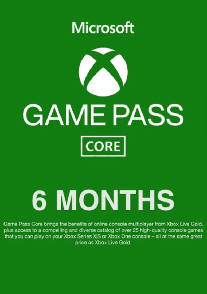 🌍 XBOX GAME PASS CORE 6 MONTHS INDIA KEY🔑