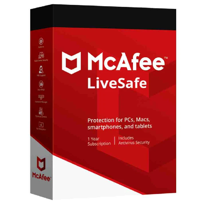 McAfee Livesafe Unlimited Device 1Year GLOBAL/Worldwide