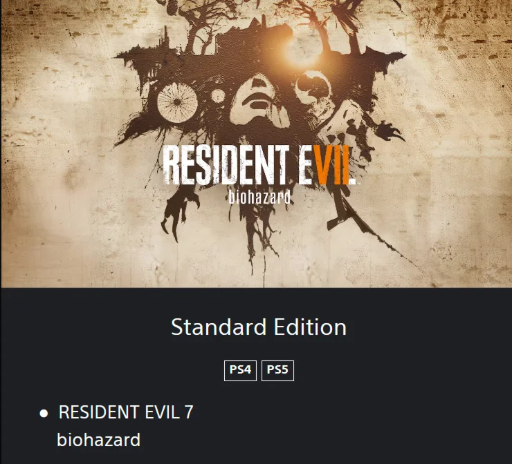 RESIDENT EVIL 7 biohazard PS4 / PS5 TR
