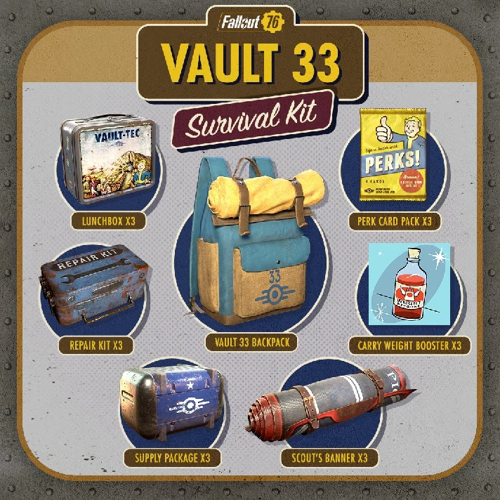 🟥 Fallout 76 🟥Vault 33 Survival Kit 🟥 PC 🟥