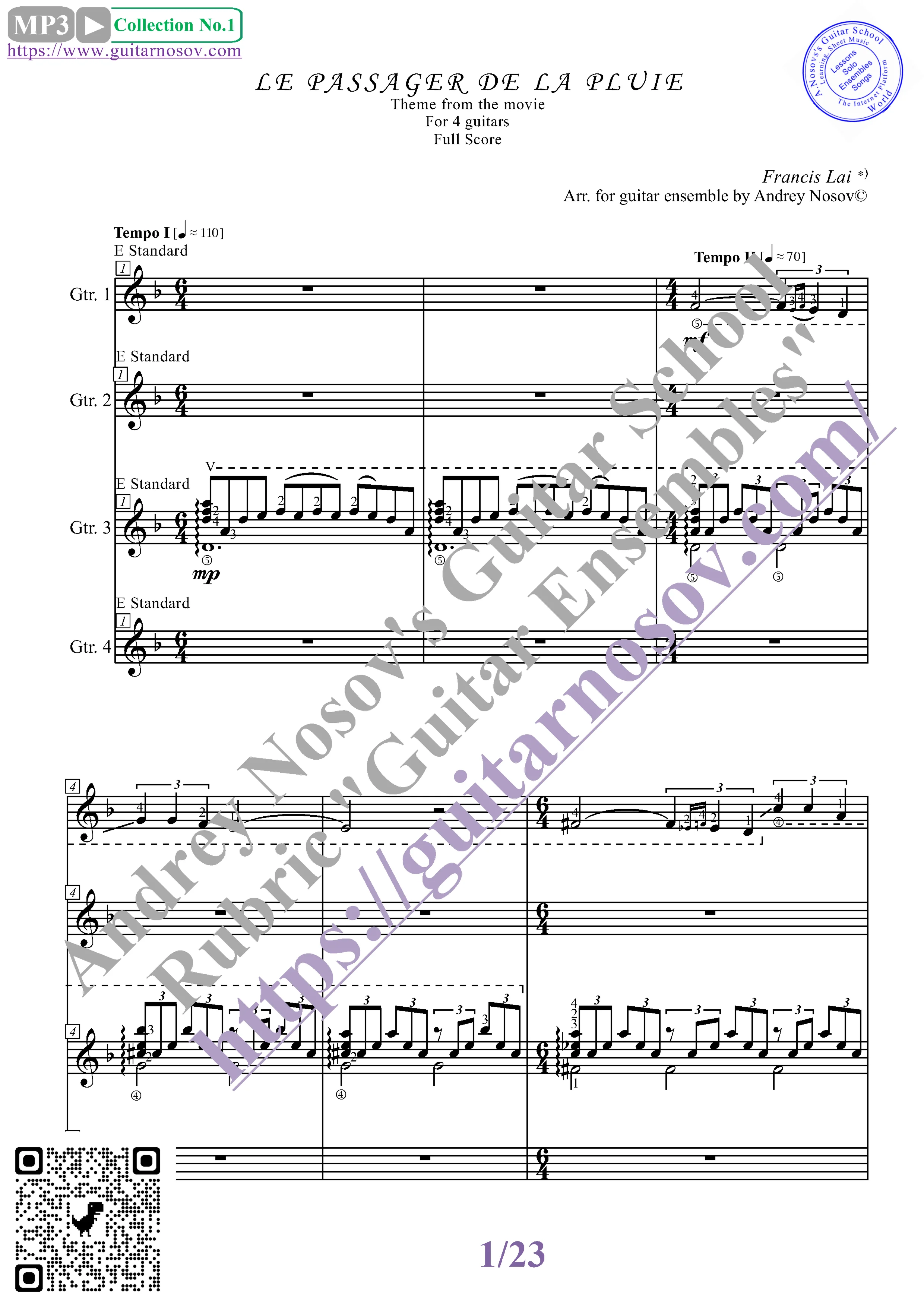 Libertango (Ноты для 4-х гитар)