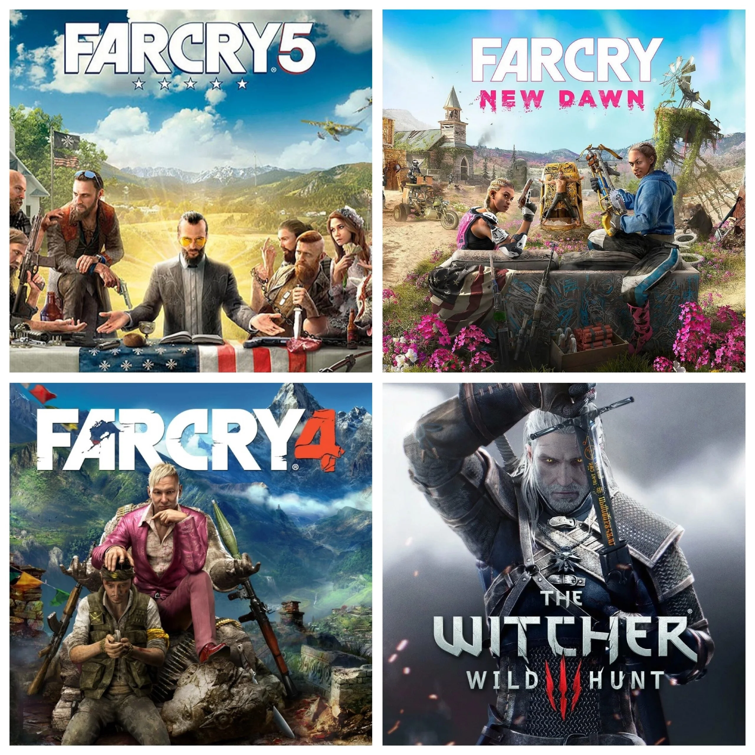 Far Cry 5 + 4 + New Dawn + Ведьмак 3+25 ИГР+DLC