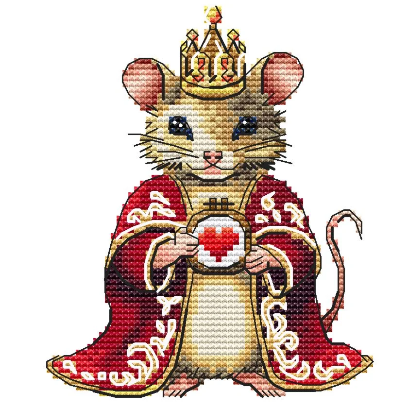 Эксклюзив. схема для вышивки крестом Король вышивки мыш