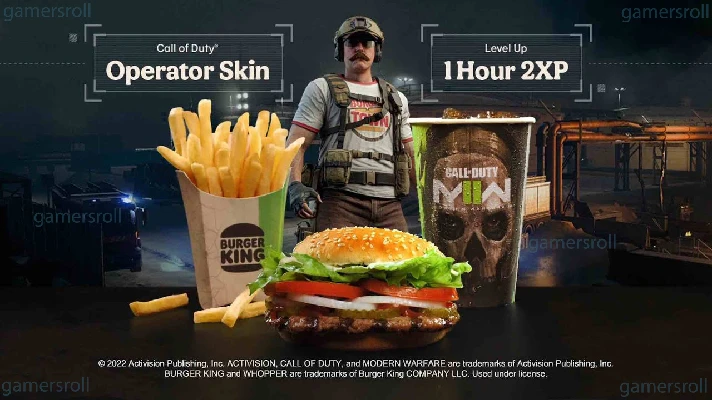 CoD: MW II 1 Hour 2XP Boost + Burger King Operator Skin