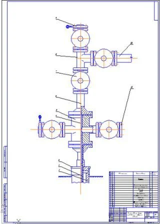 Схема обвязки устья разведочных нефтяных скважин