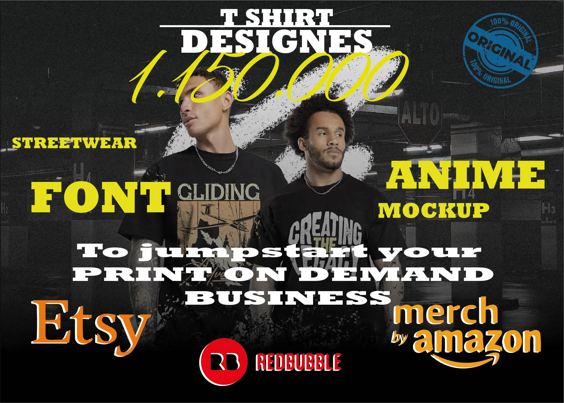 over 1150000 designs ready to print ( for POD business)