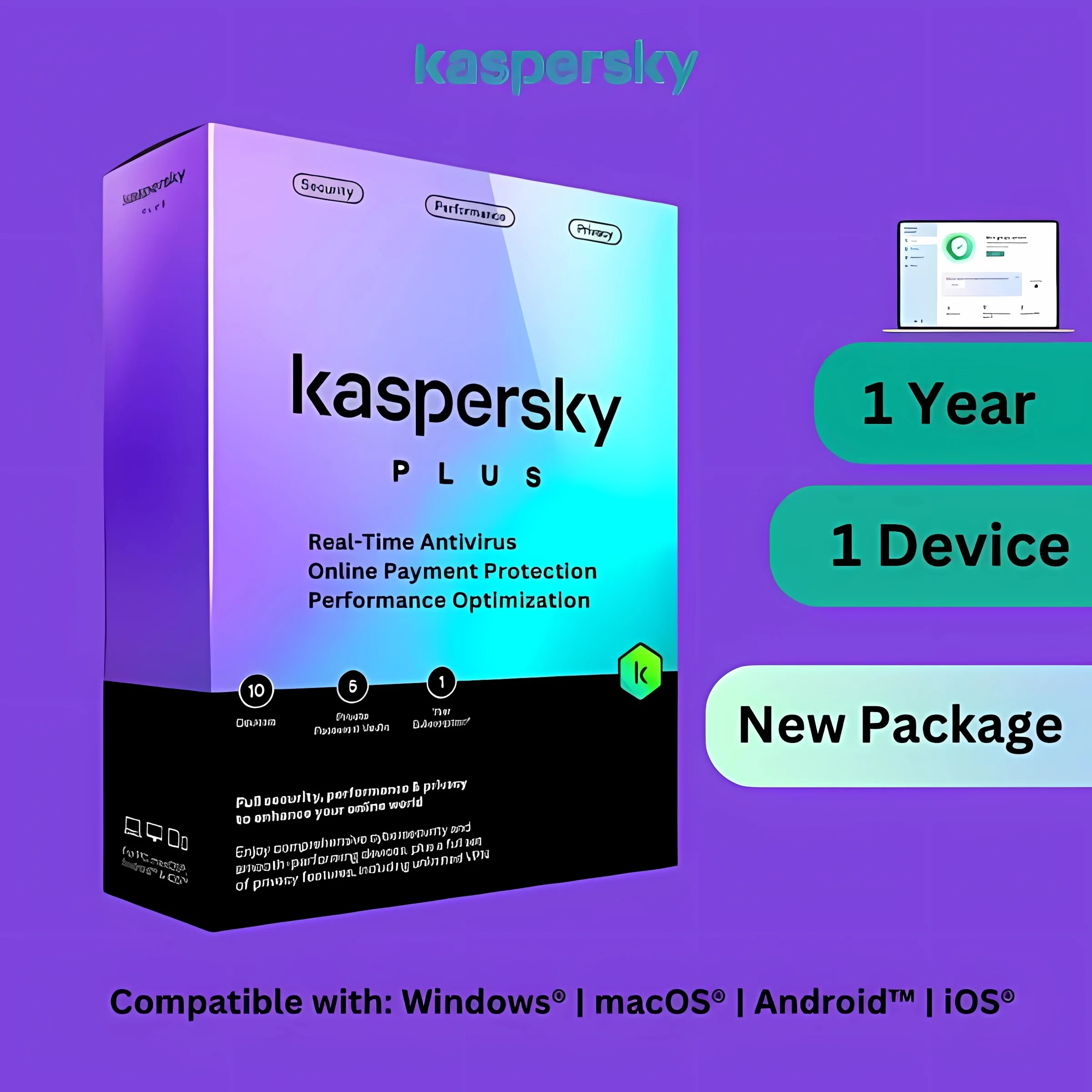 Kaspersky Plus  1 года - ТОП Антивирус