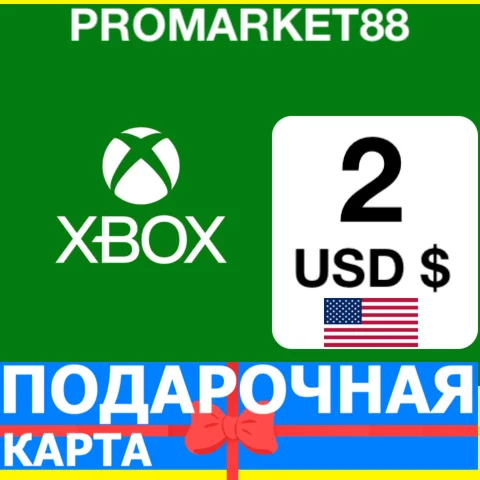 ⭐️???????? XBOX КАРТА ОПЛАТЫ  2 USD США US USA $ КОДЫ