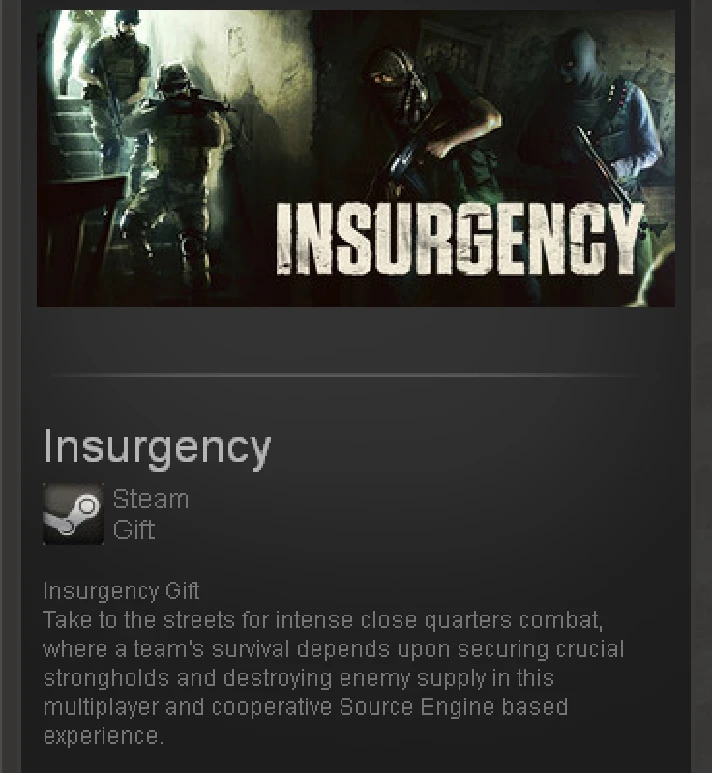 Insurgency - STEAM Gift - Region Free / ROW / GLOBAL