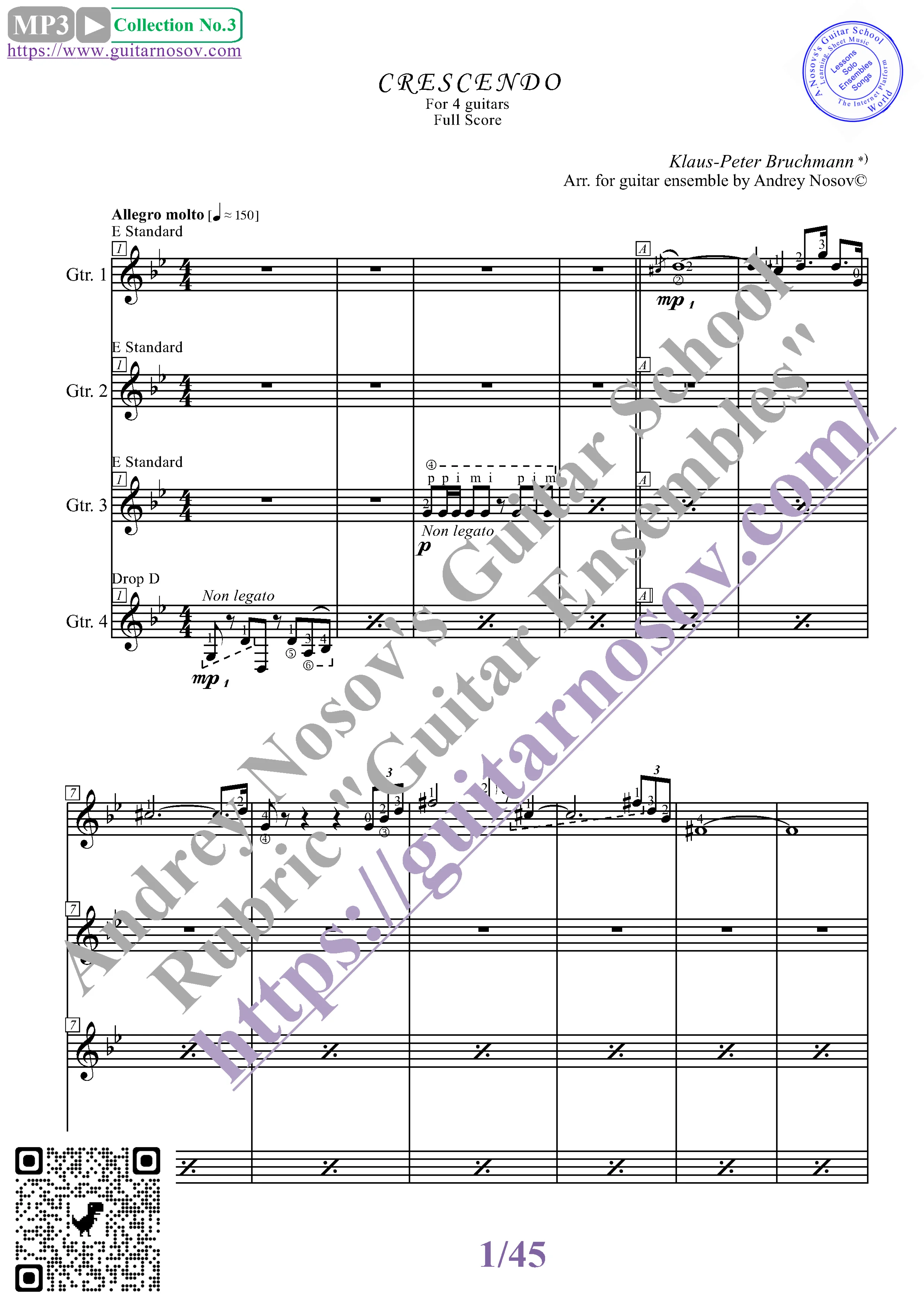 Крещендо_Брухман (Ноты для 4-х гитар)