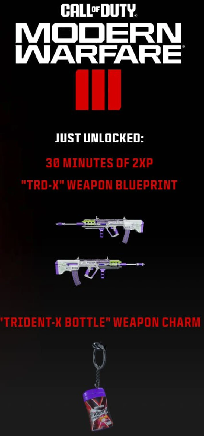 Trident X BOTTLE WEAPON CHARM TRD-X WEAPON BLUEPRINT🔑