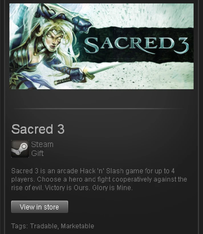 Sacred 3 - STEAM Gift - Region Free / ROW / GLOBAL