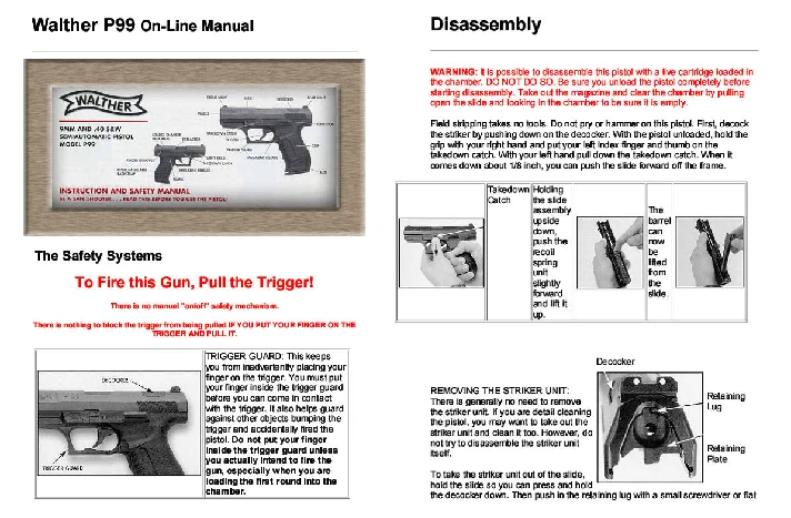 Pistol Walther P-99 Manual