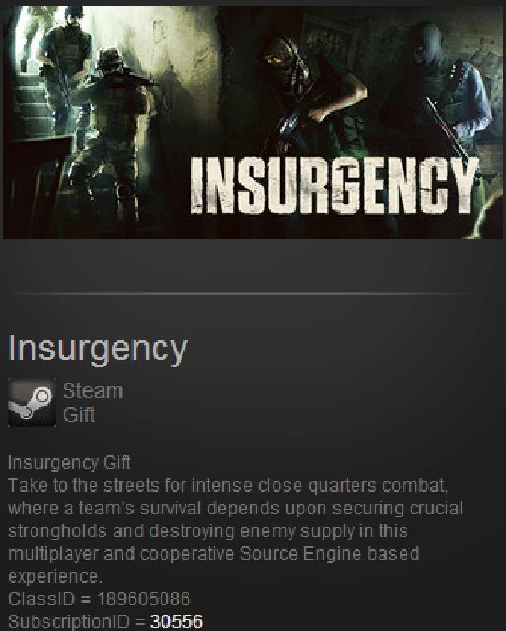 Insurgency (Steam Gift Region Free)