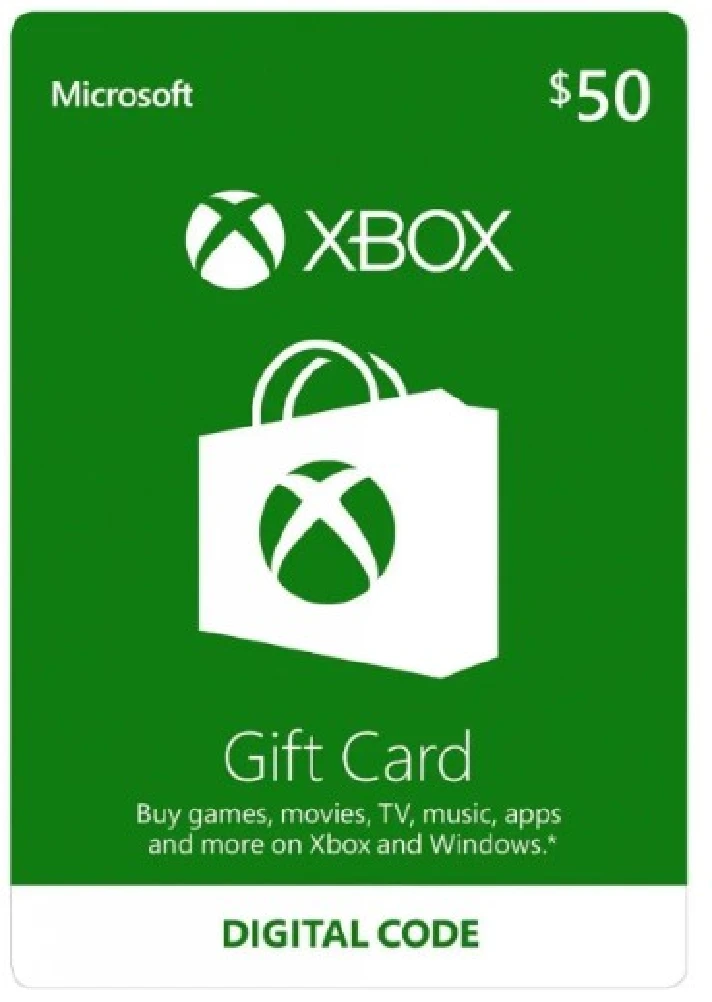 ✅Xbox Microsoft Gift Card 50 USD💲🔑(USA)