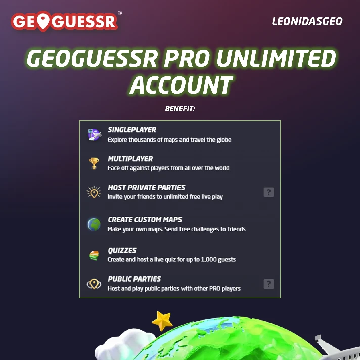 ✅GeoGuessr Pro Unlimited | 12 Months Subscription ⭐⭐