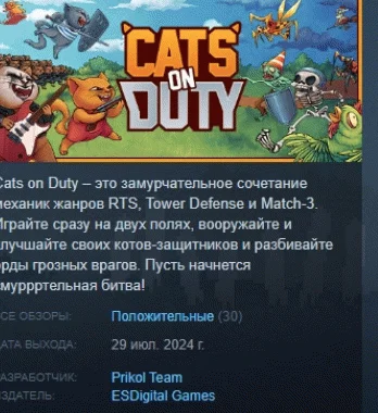 Cats on Duty  АВТОДОСТАВКА STEAM GIFT РОССИЯ
