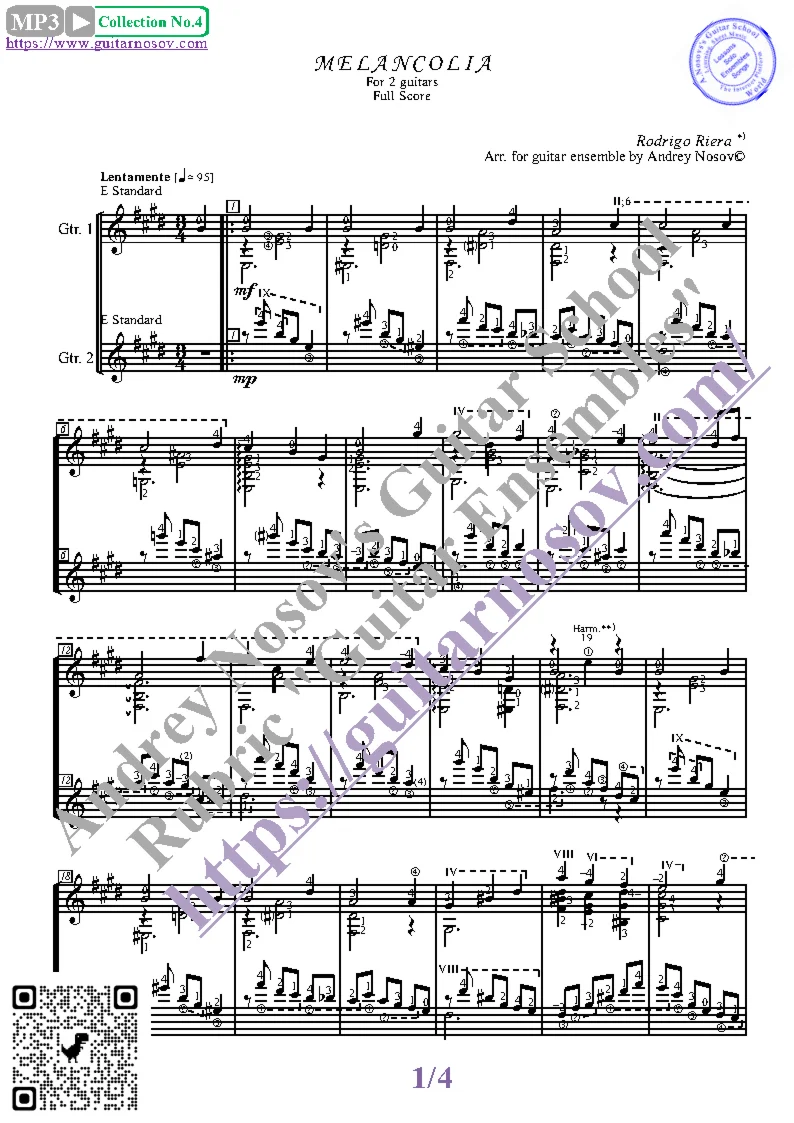 Melancolia_R.Riera (Ноты 2-х гитар)