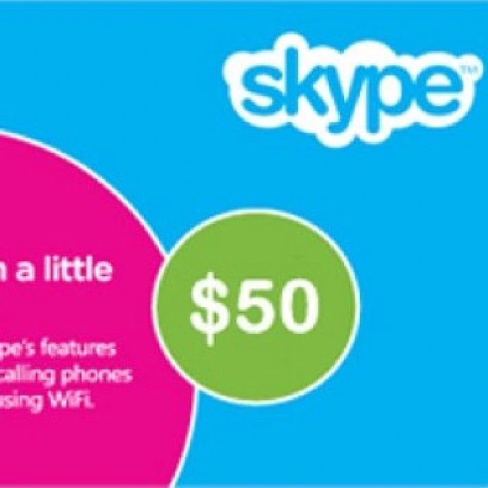 ⭐️Skype 50$ USD Voucher (Global)