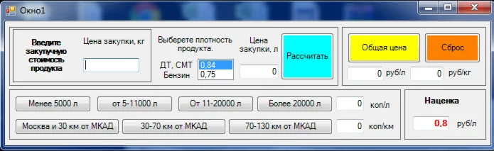 Топливный калькулятор
