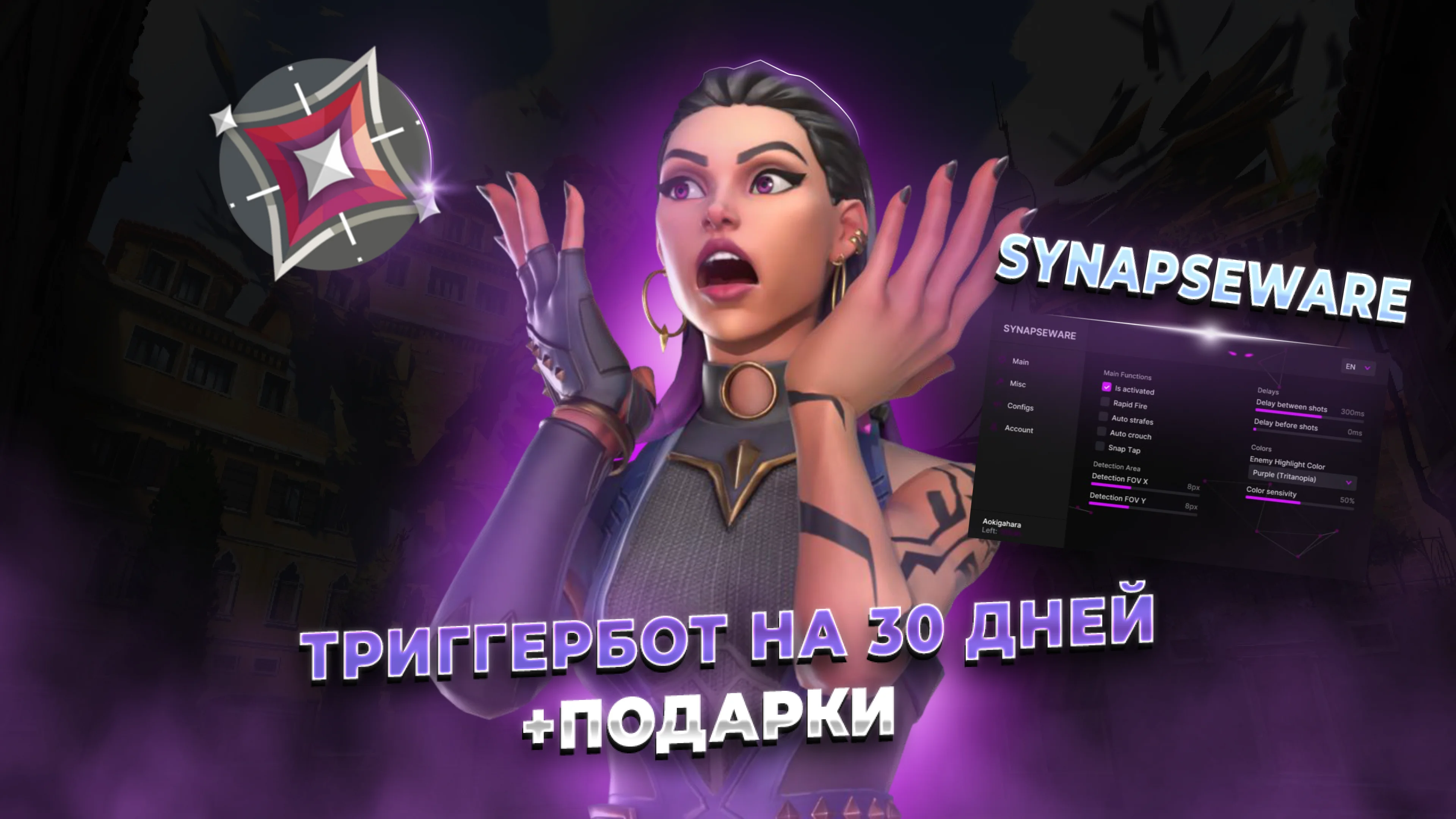 Триггер бот для VALORANT | 30 дней | SYNAPSEWARE