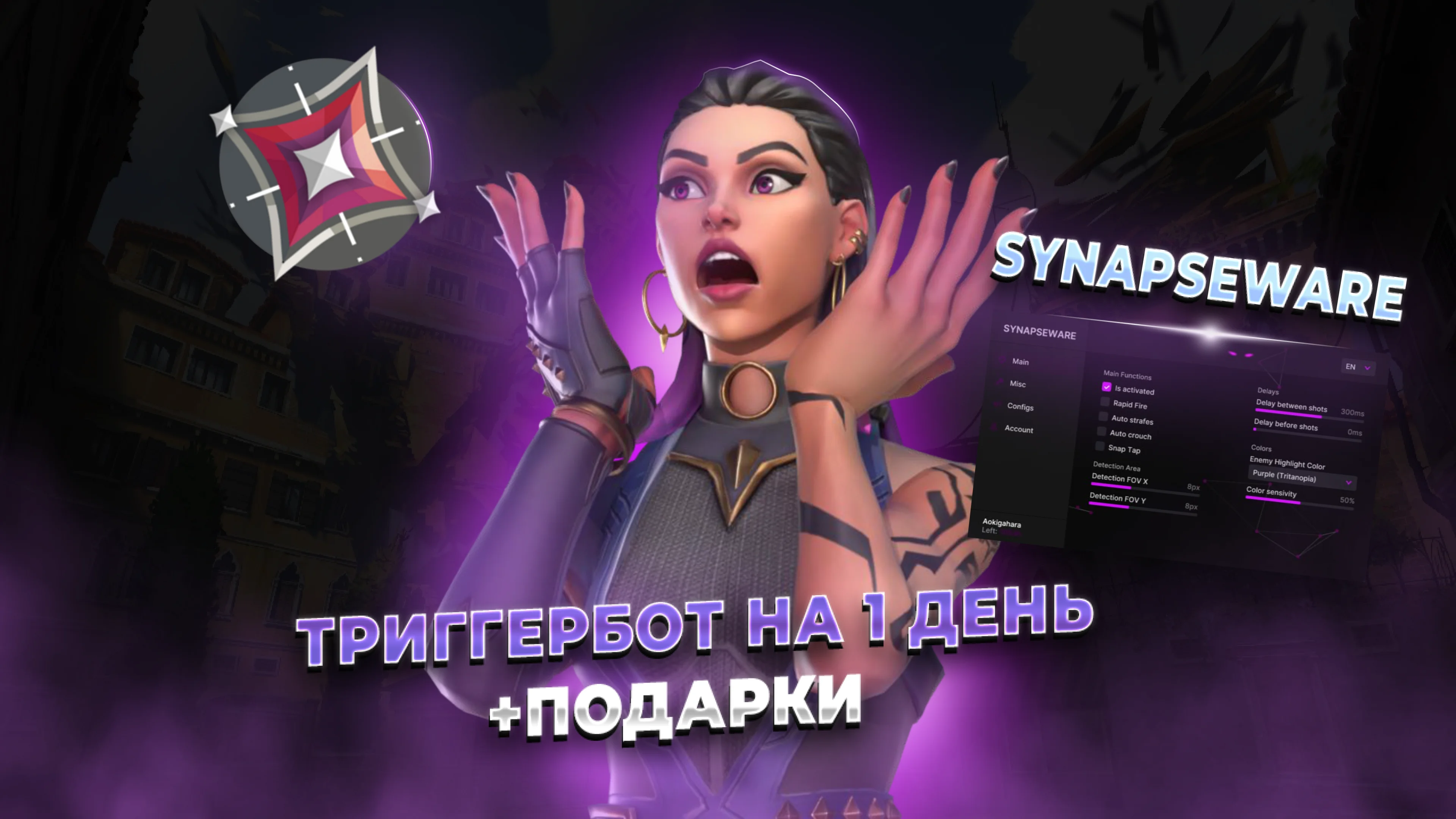 Триггер бот для VALORANT | 1 день | SYNAPSEWARE