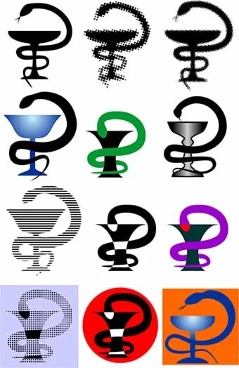 Векторная эмблема медицины - чаша со змеёй