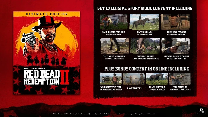 🔥🔥RDR2 ULTIMATE  STEAM⚡ONLINE ✅ETERNAL NEW ACCOUNT! ✅