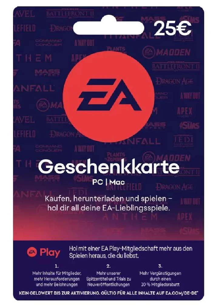 EA Gift Card €25 Ea App KEY🔑 The European Union