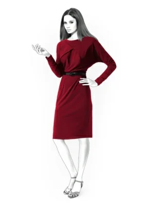 Готовая выкройка. Платье из трикотажа для офиса.