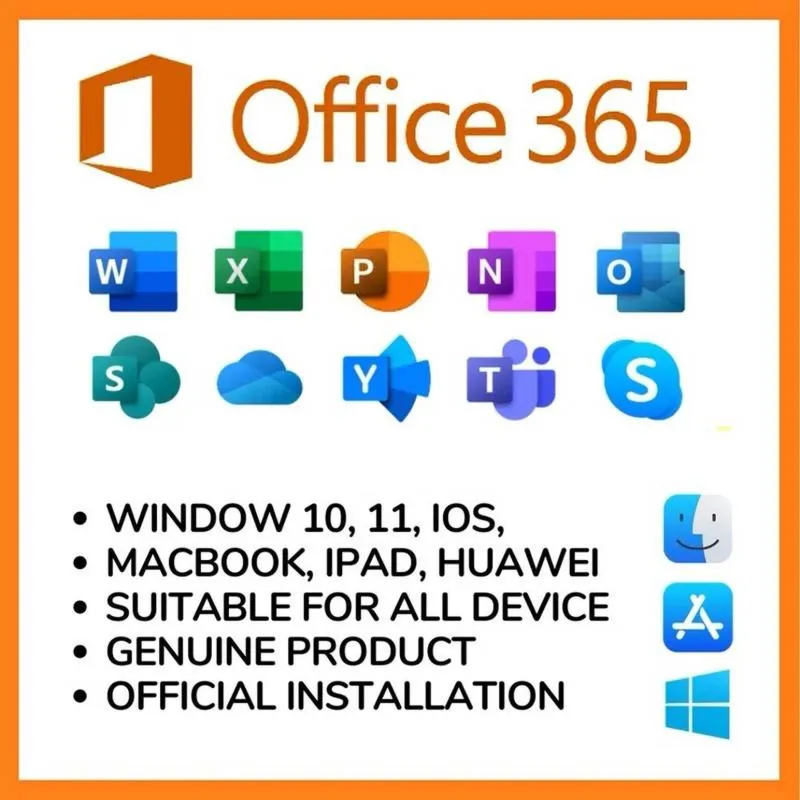 Office 365 (5 ПК) Гарантия (Windows,Mac) 5ТБ Onedrive