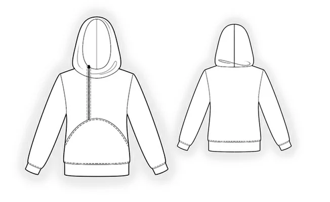 Готовая выкройка. Женская толстовка р.48