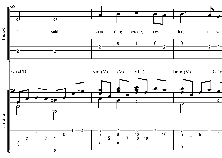 Yesterday (Beatles).Tabs / Sheet music for Voice/Guitar