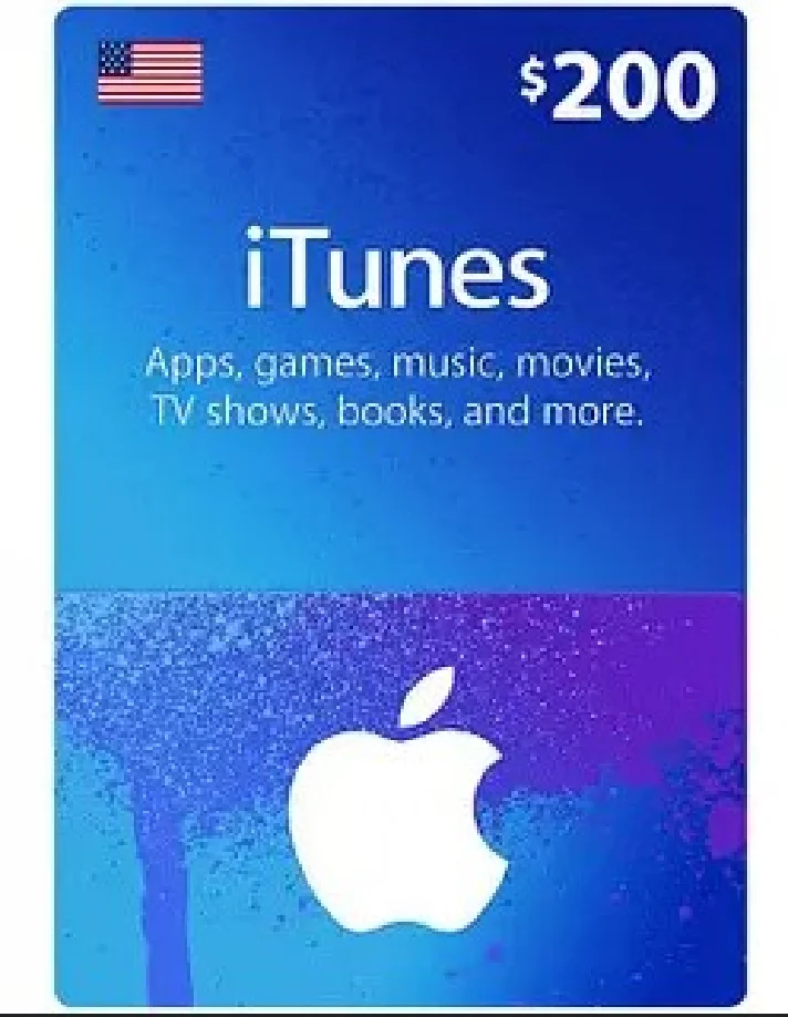 🟢ITunes Gift Card 200 USD (USA)🔑