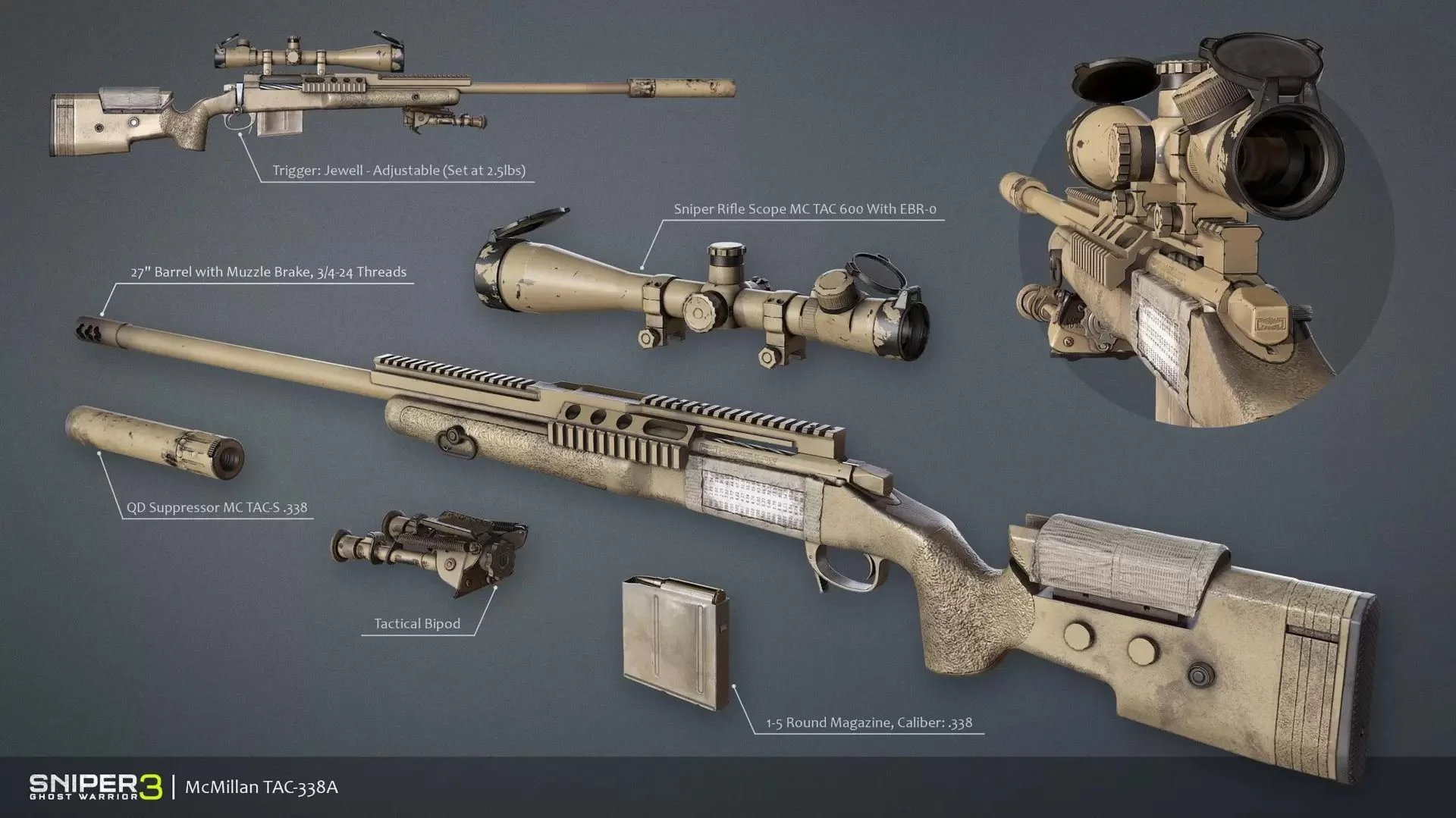 DLC Sniper Ghost Warrior 3 - Sniper Rifle McMillan TAC-