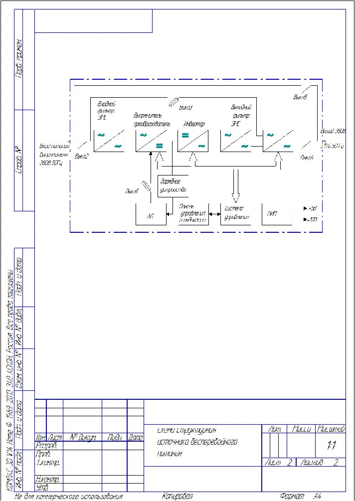схема структурная источника безперебойного питания