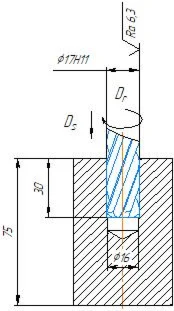 Scheme for countersinking a hole with a countersink in