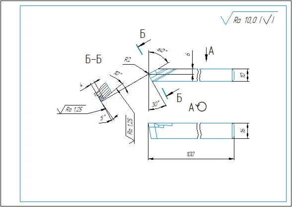 Sketch of a turning cutter straight through left in the