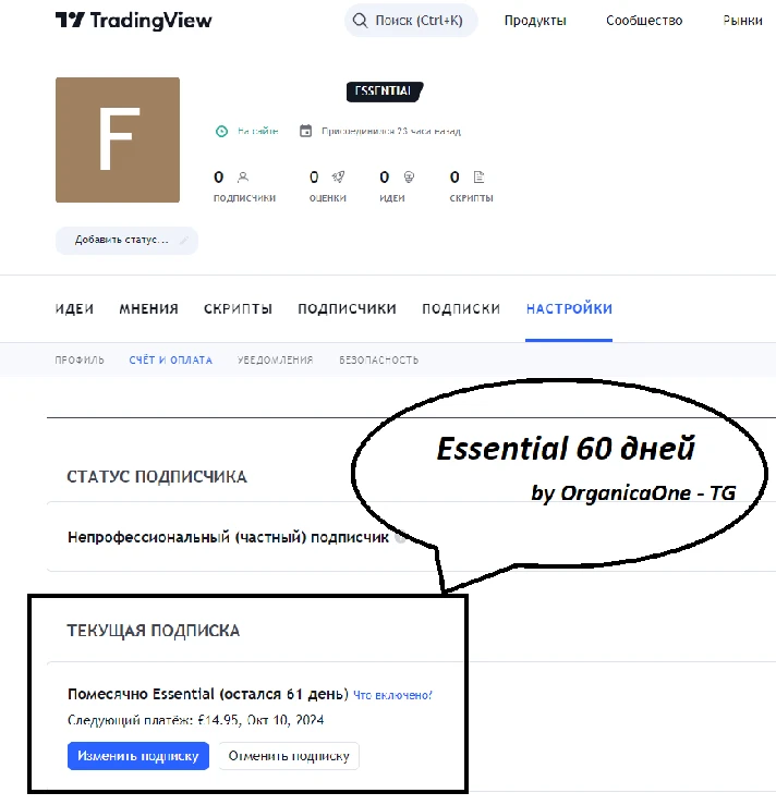 🟢 TradingView ESSENTIAL 🟢 Original 60 days 🟢 ANTIBAN